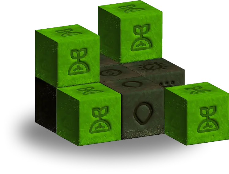 Blue and charcoal nutrition blocks