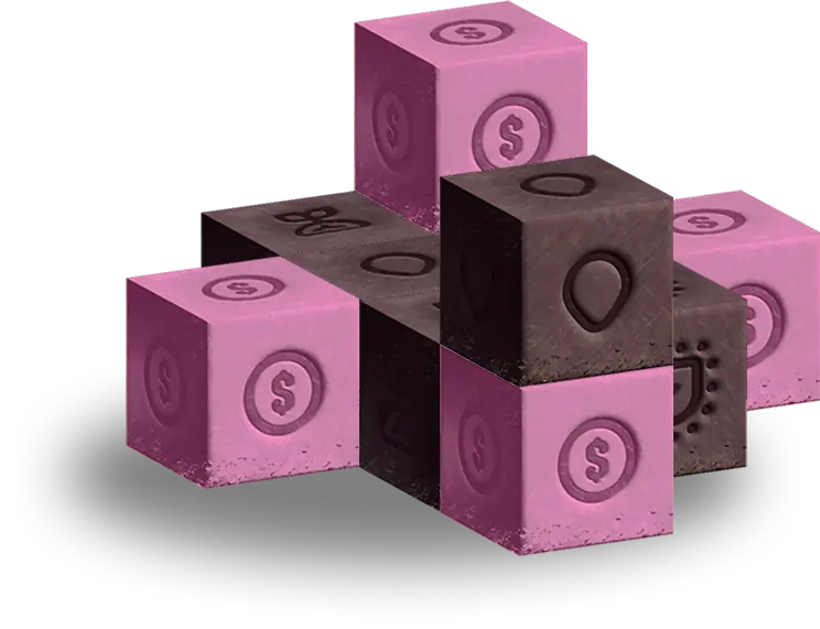 Blue and charcoal nutrition blocks